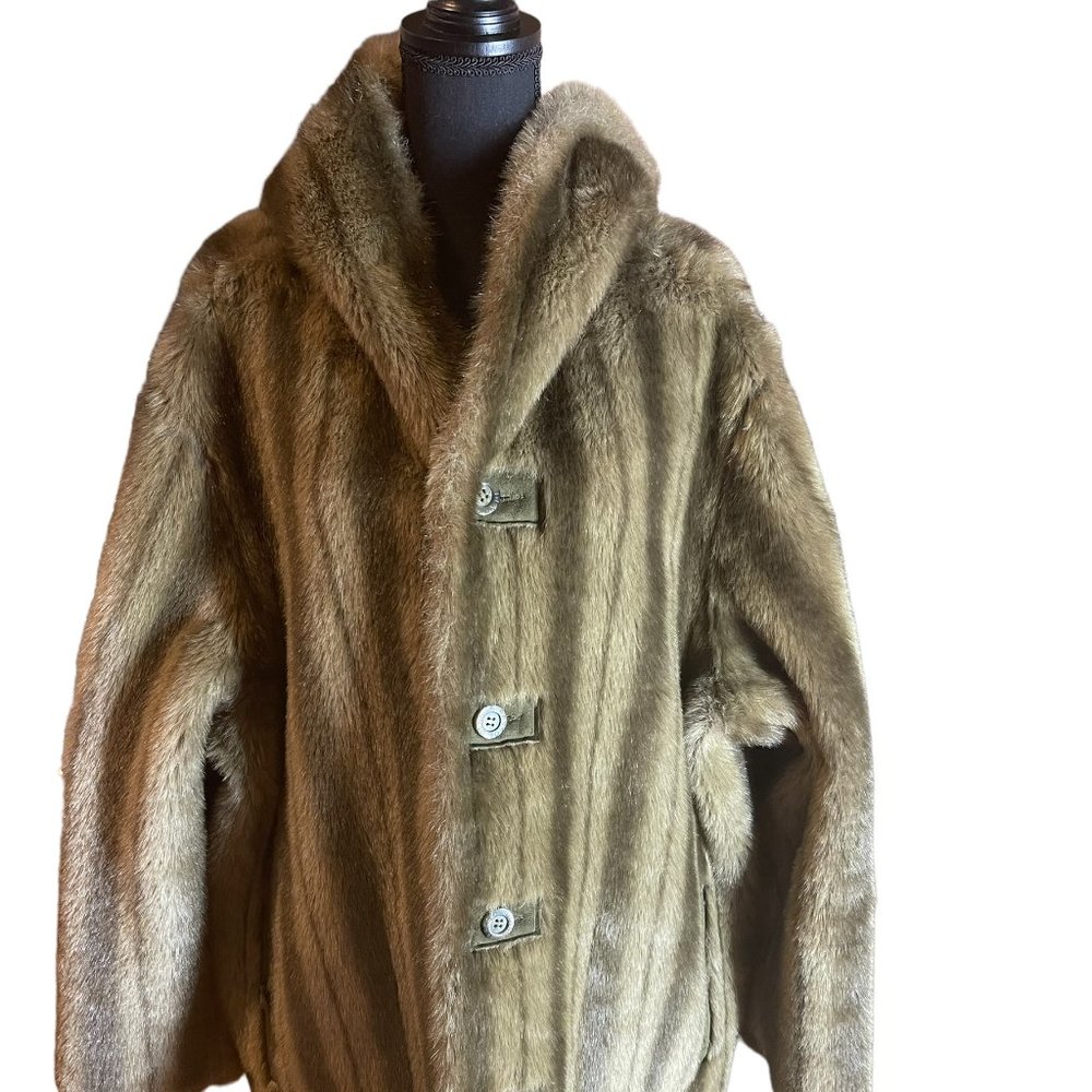 REVERSIBLE WINTER COAT FAUX FUR/SUEDE